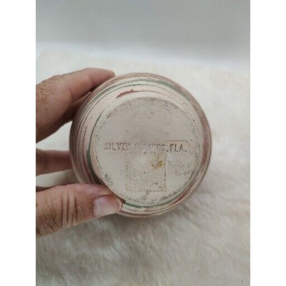 Vintage Silver Springs Florida Pottery Planter Vase Bowl Flower Frog Swirl NICE - Picture 7 of 10